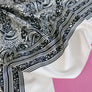 Paisley Print Silk Satin | Black & White