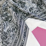 Paisley Print Silk Satin | Black & White