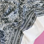 Paisley Print Silk Satin | Black & White