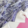 Paisley Print Silk Satin | Navy