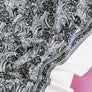 Paisley Print Silk Satin | Black & White