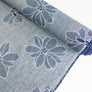 Ava - Printed Linen Melange | Denim Blue