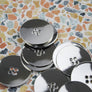 Hand Bent Mirrored Buttons | Nickle 40MM