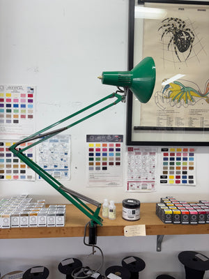 Mid-Century Anglepoise Lamp with clamp - NZ Made | Kermit Green