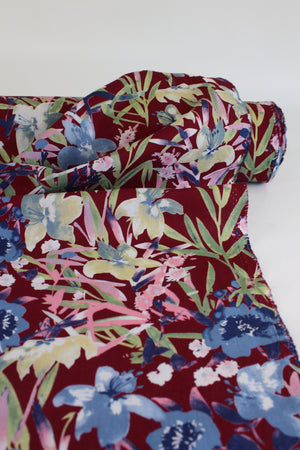 Yuka - Printed Linen | Mulberry (LAST CUT - 1.2M)