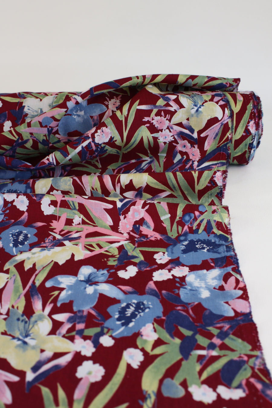 Yuka - Printed Linen | Mulberry (LAST CUT - 1.2M)