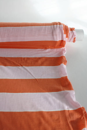 Millie - Striped Cotton Rib | Blush & Papaya