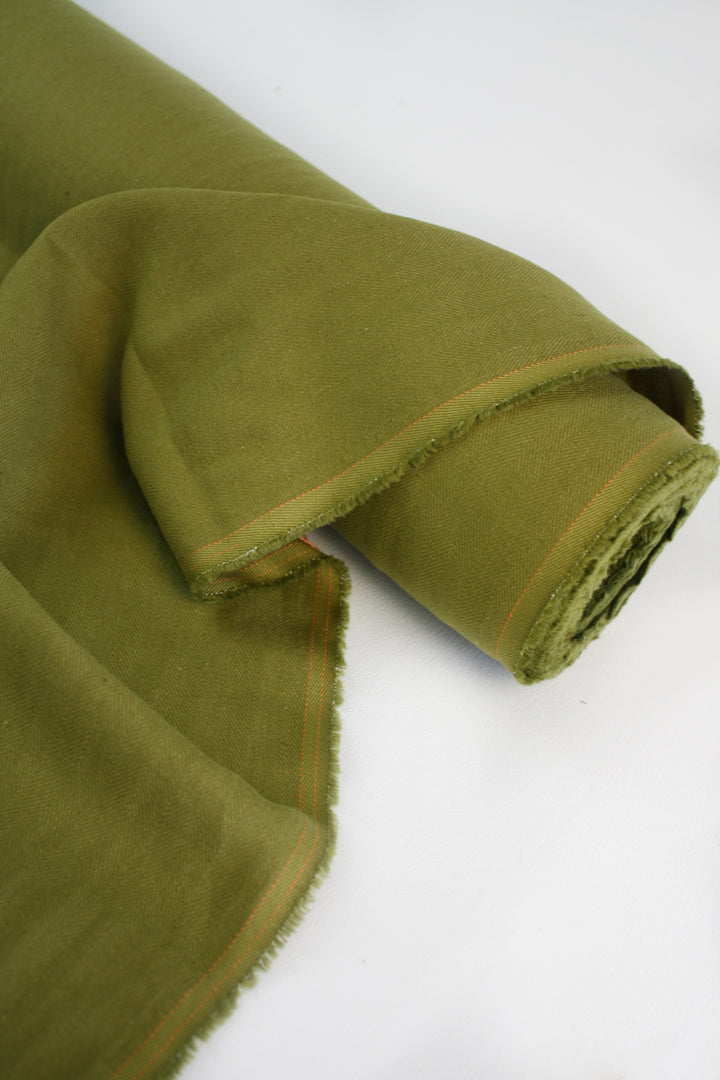 Hallie - Italian Herringbone Linen | Pistachio