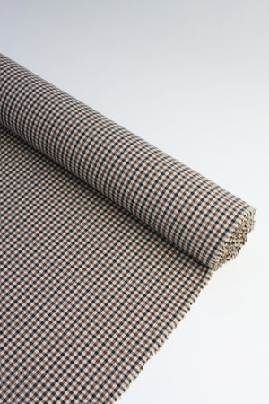 Clooney - Wool Stretch Suiting | Brown Gingham