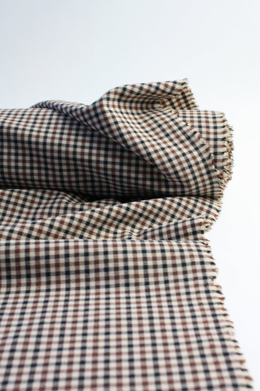 Clooney - Wool Stretch Suiting | Brown Gingham