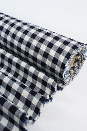 Classic Gingham - Linen Cotton Check | Navy