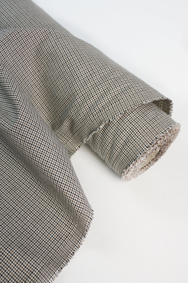 Greyson - Linen Cotton Houndstooth | Walnut