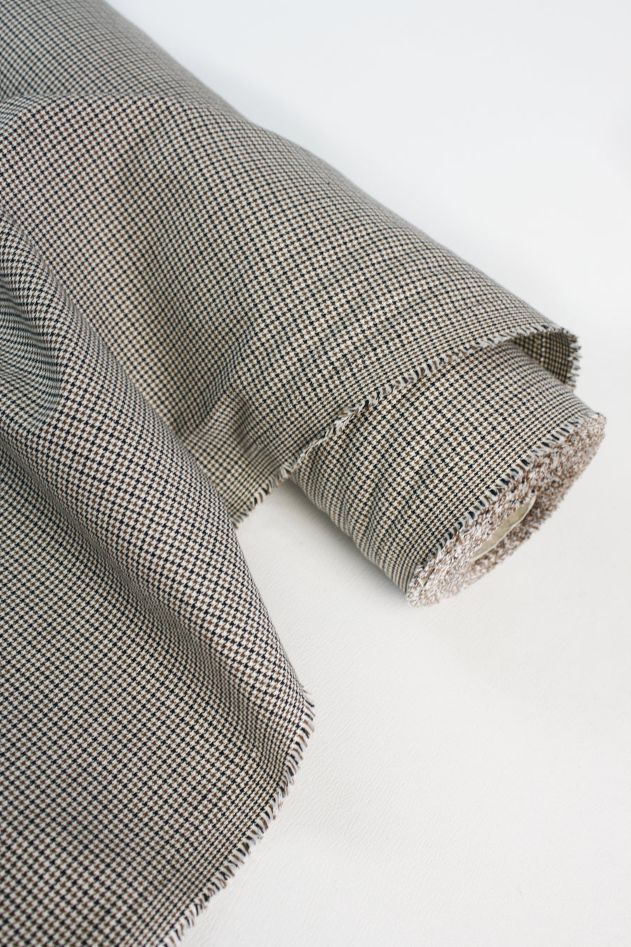 Greyson - Linen Cotton Houndstooth | Walnut