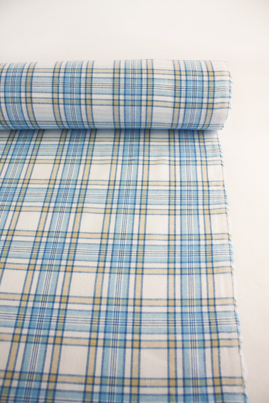 Eleanor - Yarn Dyed Linen Check | Aquamarine