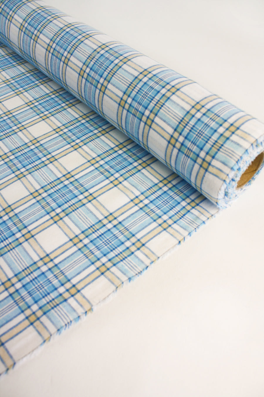 Eleanor - Yarn Dyed Linen Check | Aquamarine