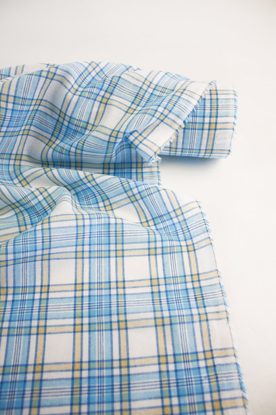 Eleanor - Yarn Dyed Linen Check | Aquamarine