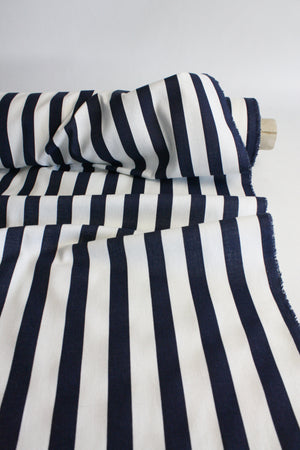 Joshua - Striped Linen | Oxford Blue