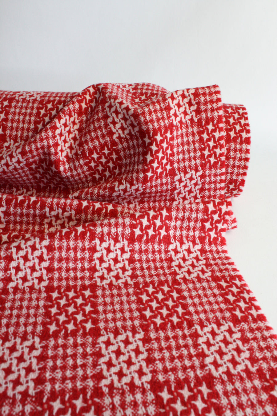 Tripoli  - Crosshatch Wool Coating | Crimson