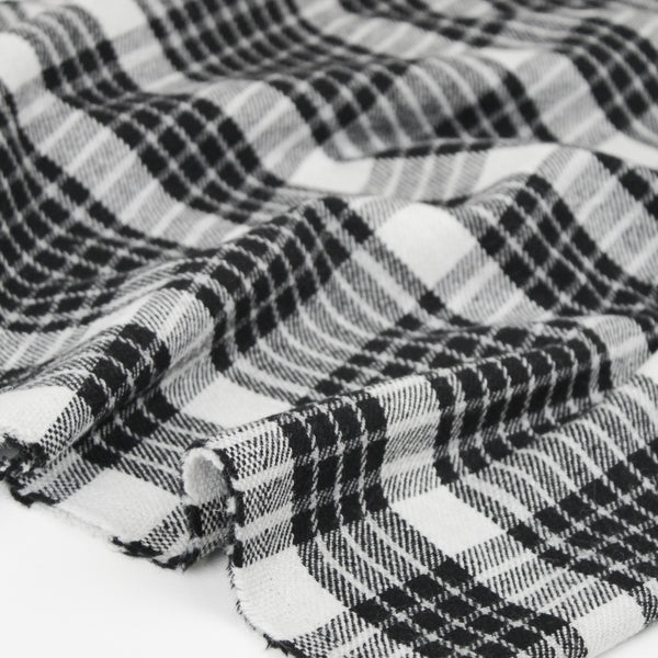 Aosta  - Plaid Wool Coating | Monochrome (LAST CUT - 2.5M)