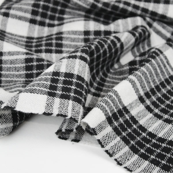 Aosta  - Plaid Wool Coating | Monochrome (LAST CUT - 2.5M)