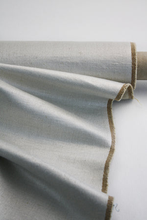 Ex-Designer Italian Silk Linen Sateen | Silver
