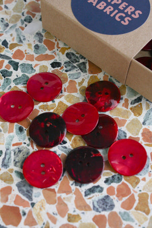 Dyed Agoya Shell Buttons | Pomegranate 25MM