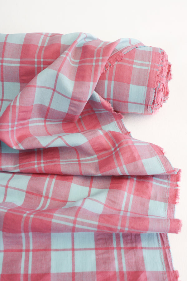 Silvia - Yarn Dyed Linen | Peony (LAST CUT - 3.1M)