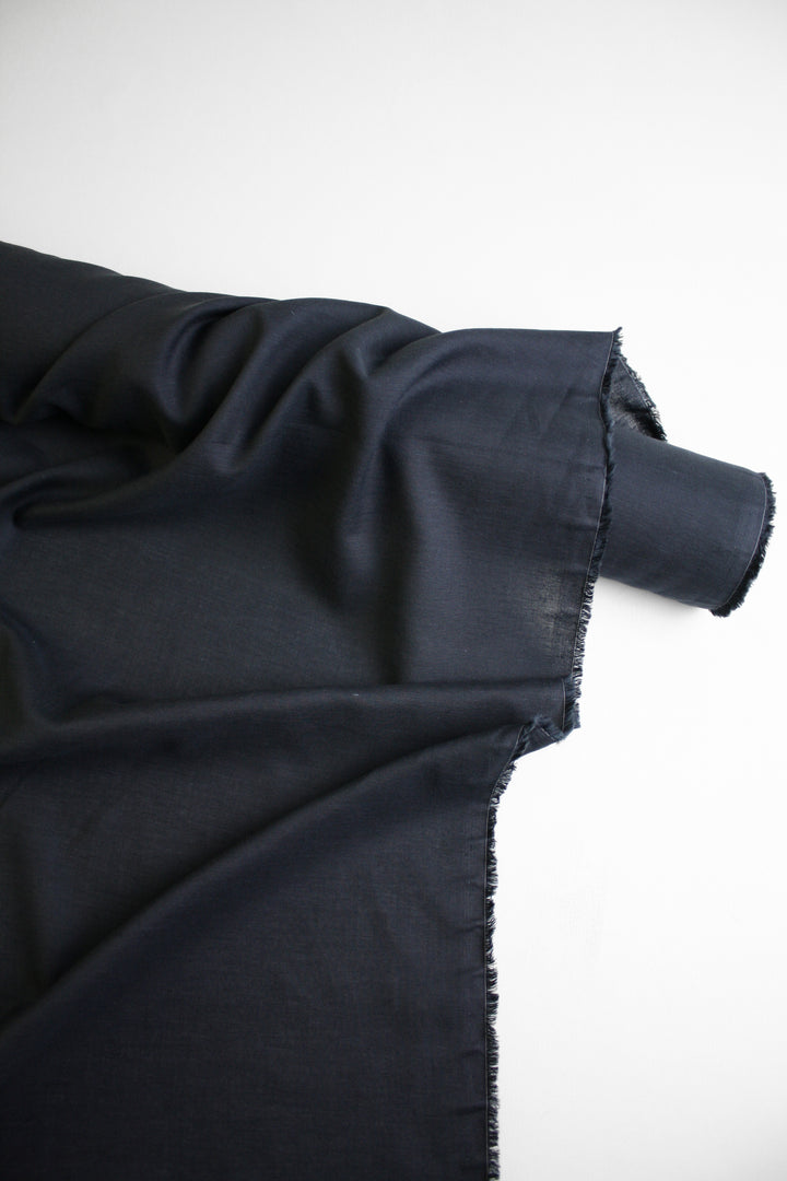 Emi - Slubbed Linen Voile | Midnight #7 (LAST CUT - 3.5M)