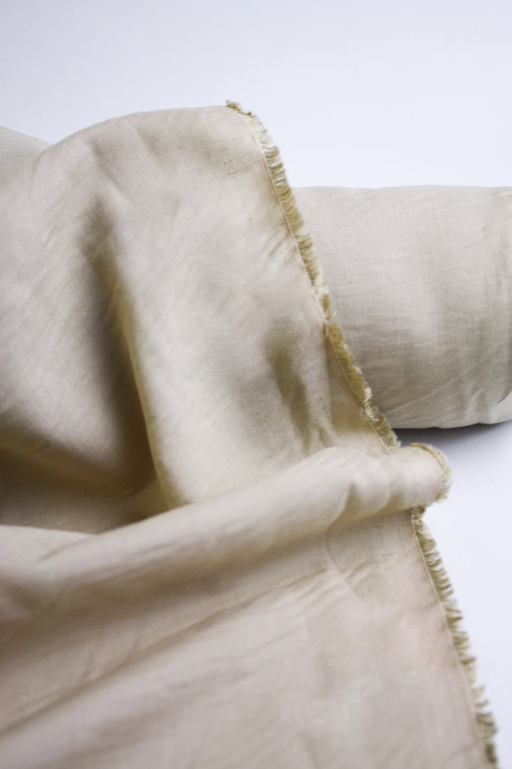 Emi - Slubbed Linen Voile | Alabaster #1  Remnant (1.7M)