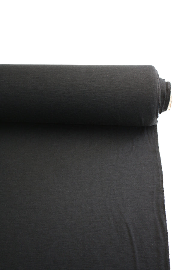 Australian Merino - Single Rib Fine Jersey | Black