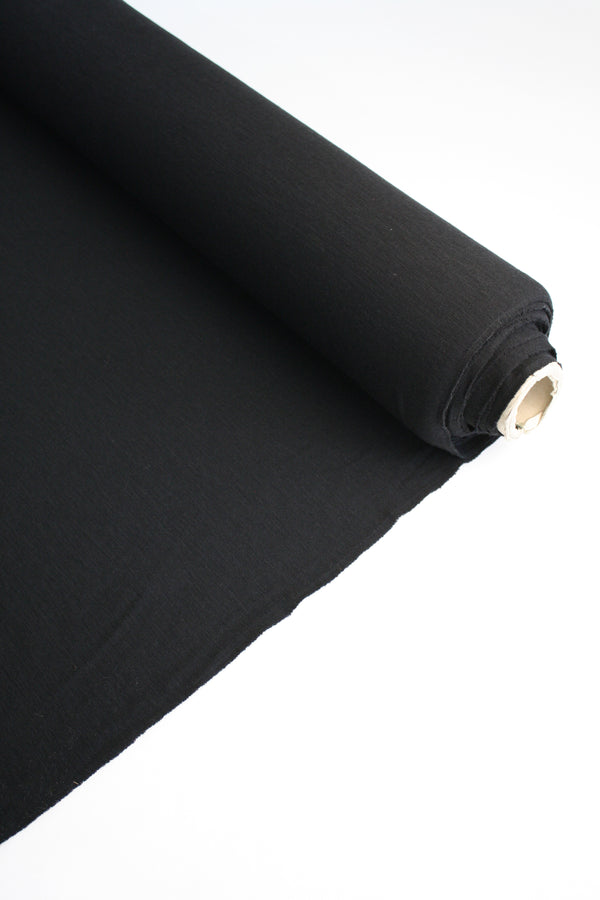 Australian Merino - Single Rib Fine Jersey | Black