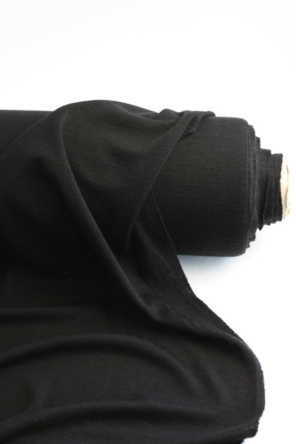Australian Merino - Single Rib Fine Jersey | Black