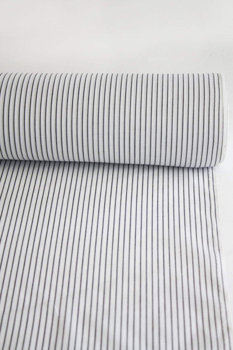 Butcher Stripe - Cotton Shirting | Concrete