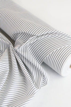Butcher Stripe - Cotton Shirting | Concrete