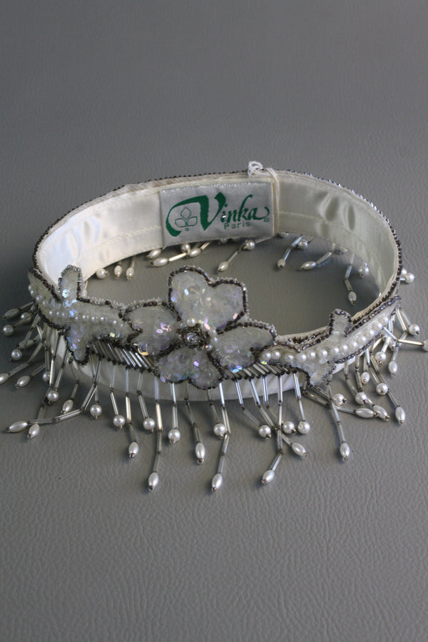 Vintage Pearl Embellished Head Piece #16