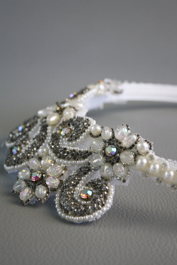 Vintage Pearl Embellished Head Piece #14