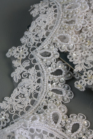 #58 Archival French Embroidered Lace - 10cm | Pearl