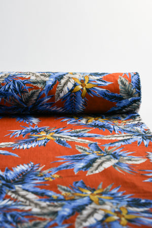 Leonardo - Printed Linen | Paprika (LAST CUT - 3M)