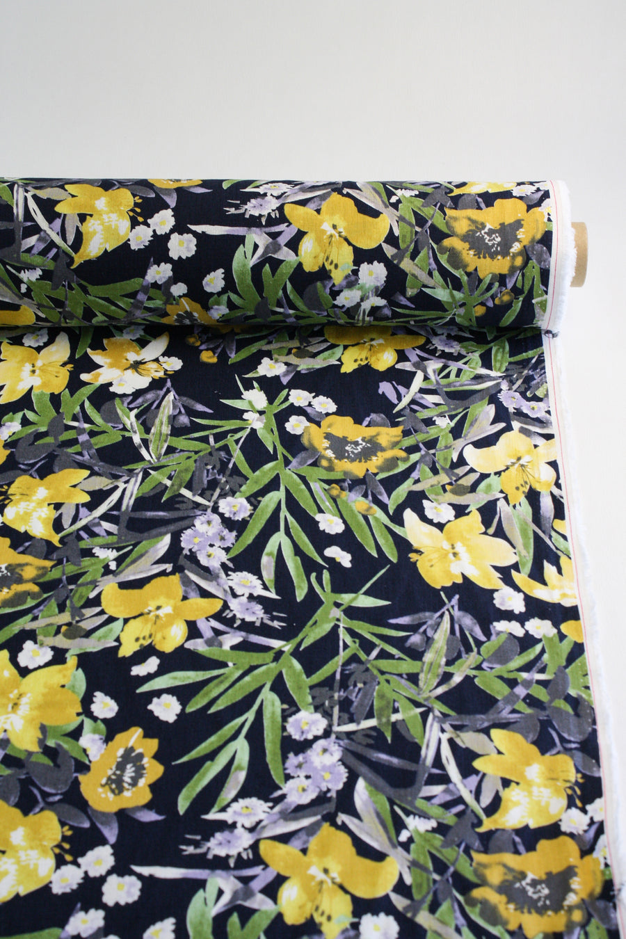 Yuka - Printed Linen | Navy