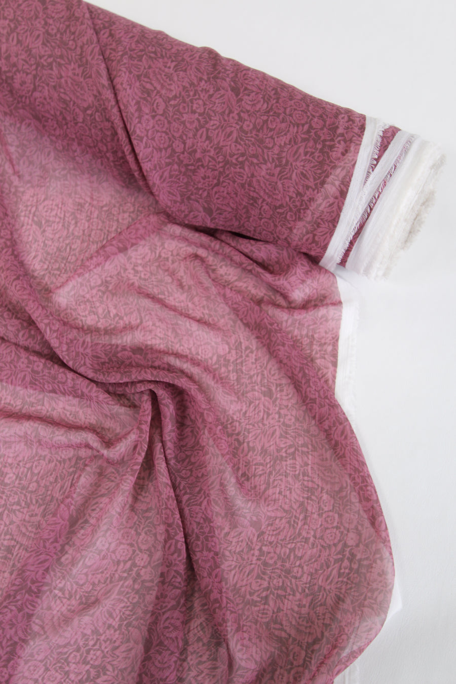 Jinju - Printed Chiffon | Deep Rose Remnant (1.8M)