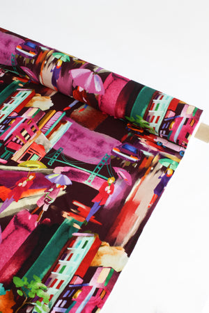 Voir - Printed Viscose Knit | Wine