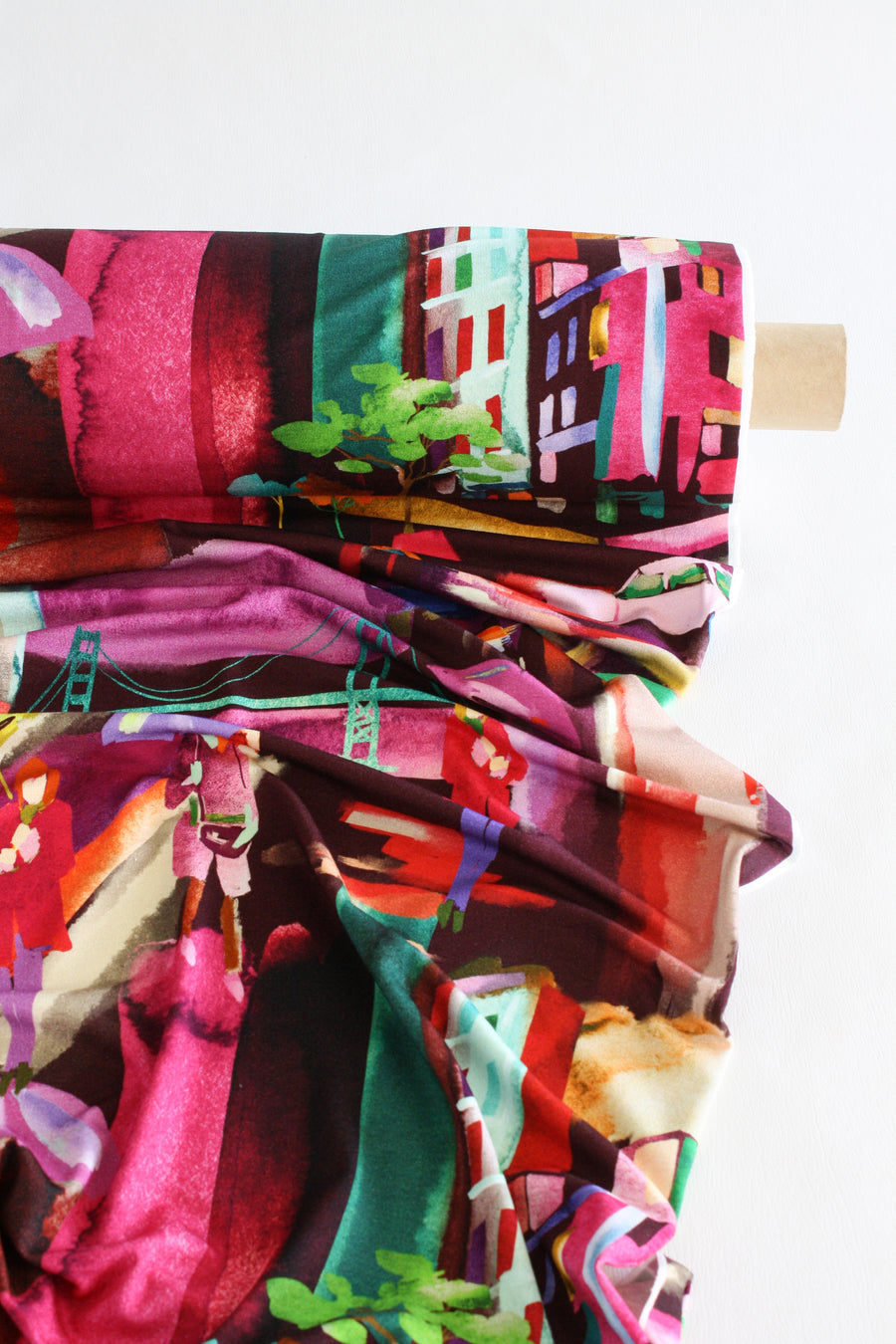 Voir - Printed Viscose Knit | Wine