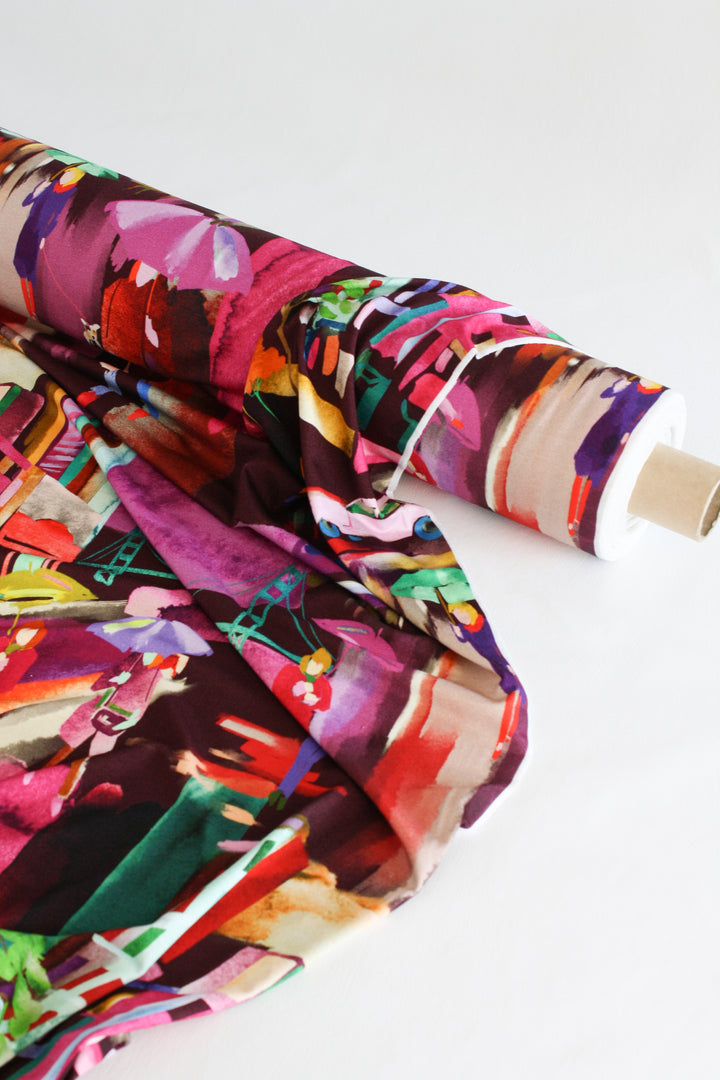 Voir - Printed Viscose Knit | Wine