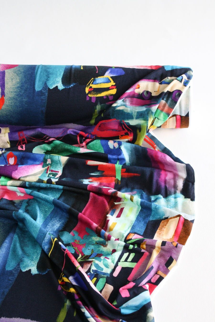 Voir - Printed Viscose Knit | Lapis
