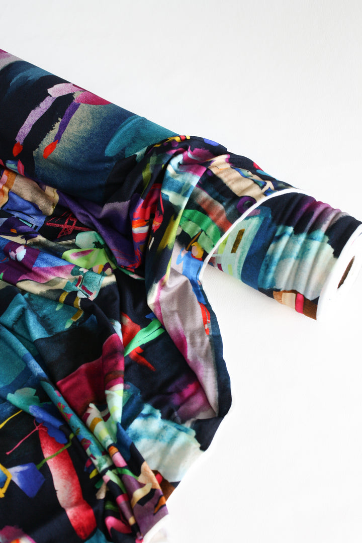 Voir - Printed Viscose Knit | Lapis