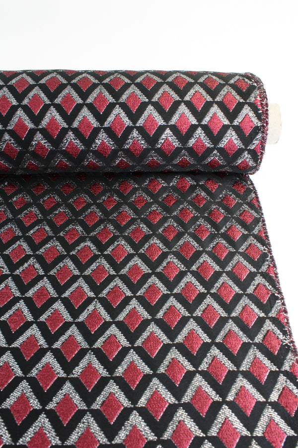 Mara - Italian Lurex Jacquard | Fuchsia Remnant (2.2m)