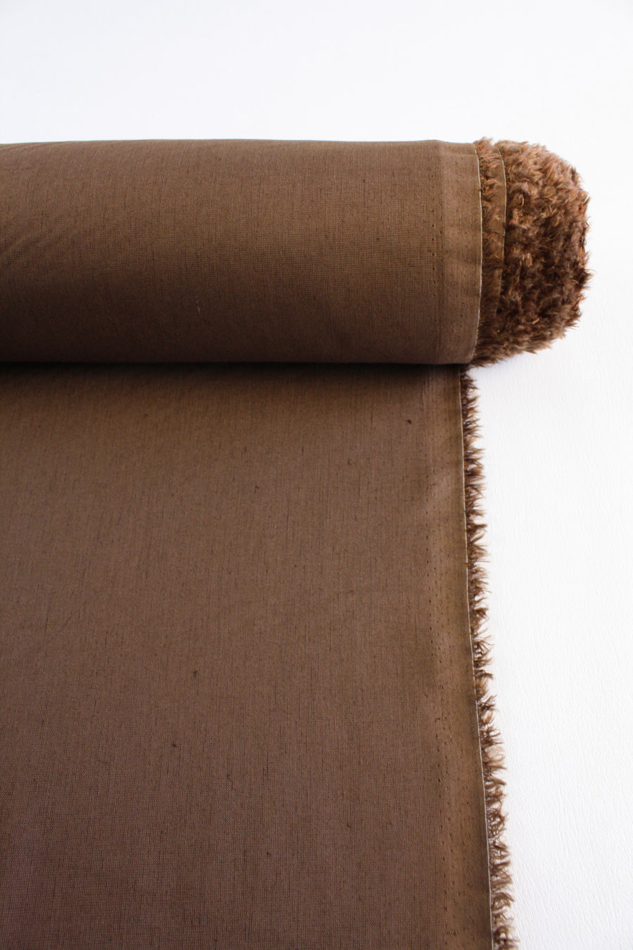 Leon - Japanese Stretch Linen | Carob (LAST CUT - 1.7M)