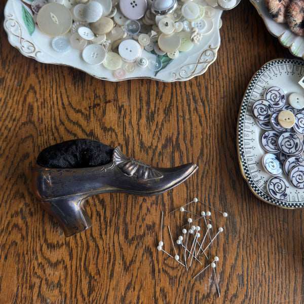 Victorian Brass Shoe Pin Cushion