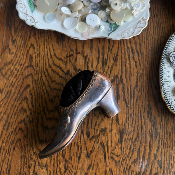 Victorian Brass Shoe Pin Cushion