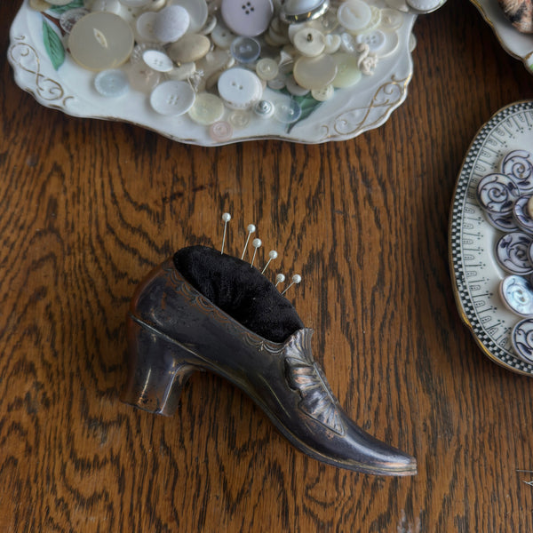 Victorian Brass Shoe Pin Cushion